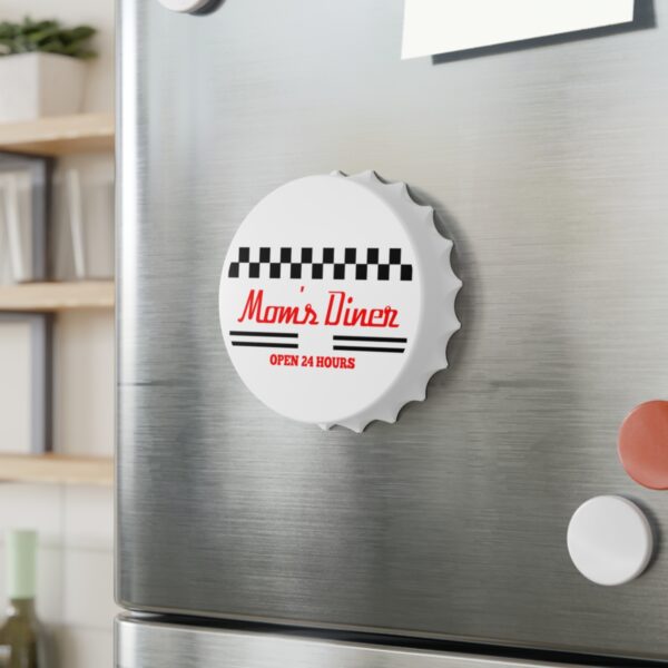 Vintage Diner Bottle Opener - 'Mom's Diner - Open 24 Hours' - Retro Kitchen Decor & Unique Gift Idea