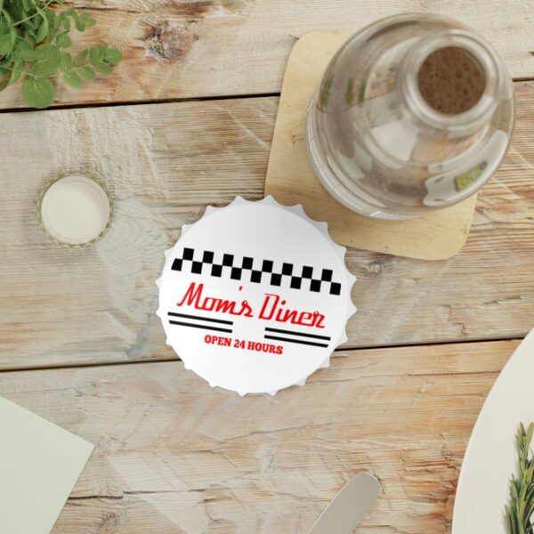 Vintage Diner Bottle Opener - 'Mom's Diner - Open 24 Hours' - Retro Kitchen Decor & Unique Gift Idea