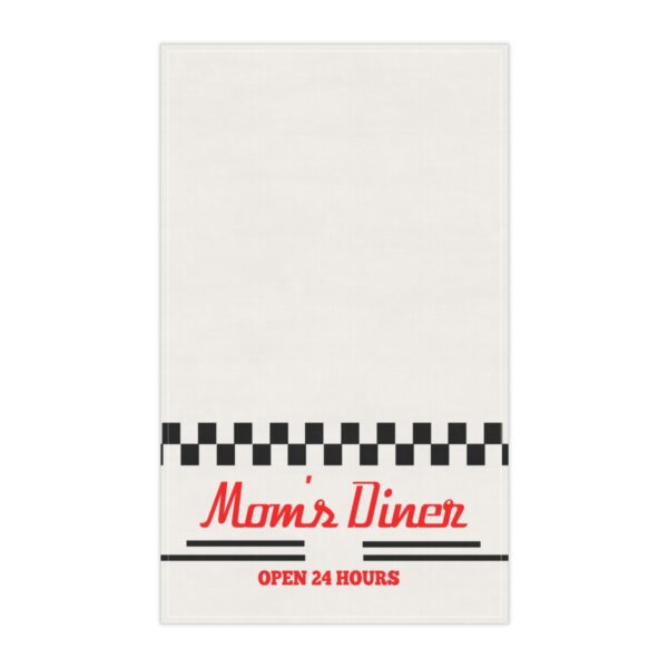 Vintage 'Mom's Diner' Polyester Tea Towels – Open 24 Hours | Retro Kitchen Decor & Gift Idea