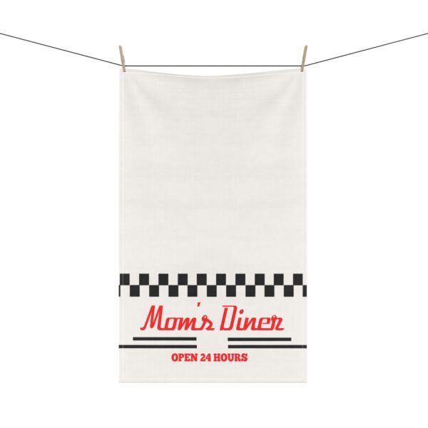 Vintage 'Mom's Diner' Polyester Tea Towels – Open 24 Hours | Retro Kitchen Decor & Gift Idea