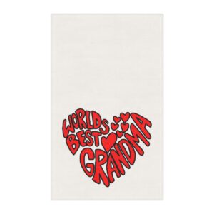 World's Best Grandma Tea Towels - Adorable Cotton Kitchen Gift for Mother's Day & Special Occasions