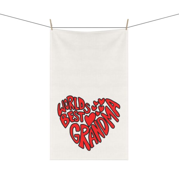 World's Best Grandma Tea Towels - Adorable Cotton Kitchen Gift for Mother's Day & Special Occasions