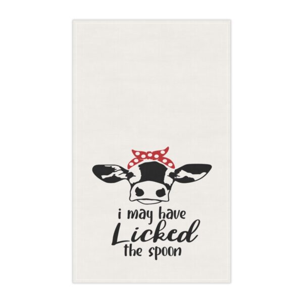 Whimsical Cow Tea Towels - Fun 'I May Have Licked the Spoon' Design for Kitchen Decor