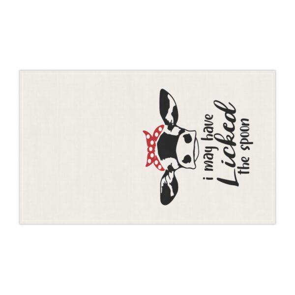 Whimsical Cow Tea Towels - Fun 'I May Have Licked the Spoon' Design for Kitchen Decor
