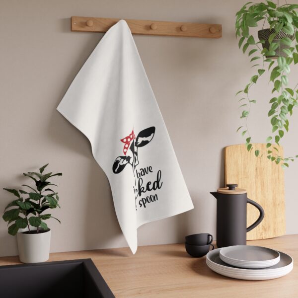 Whimsical Cow Tea Towels - Fun 'I May Have Licked the Spoon' Design for Kitchen Decor