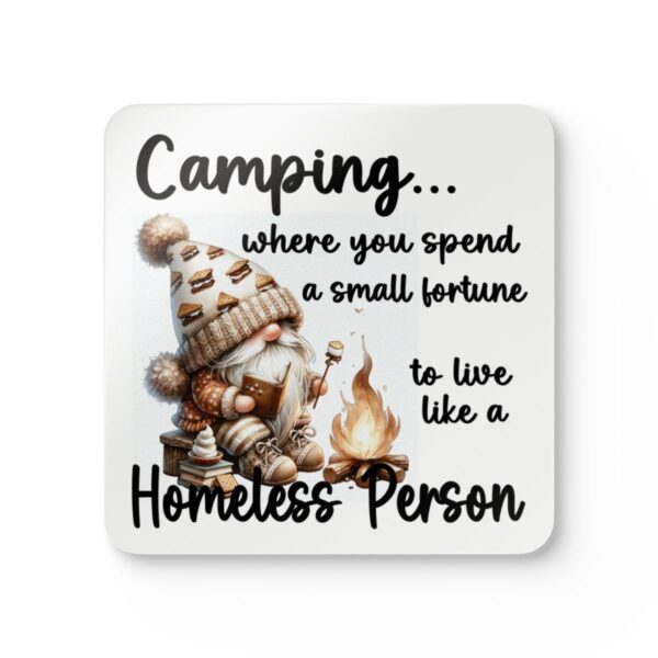 Humorous Camping Corkwood Coaster Set - Fun Outdoor Gift for Nature Lovers