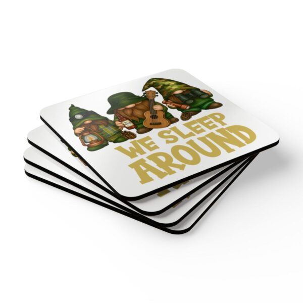 Festive Gnome Coaster Set - Quirky 'We Sleep Around' Design for Holiday Decor