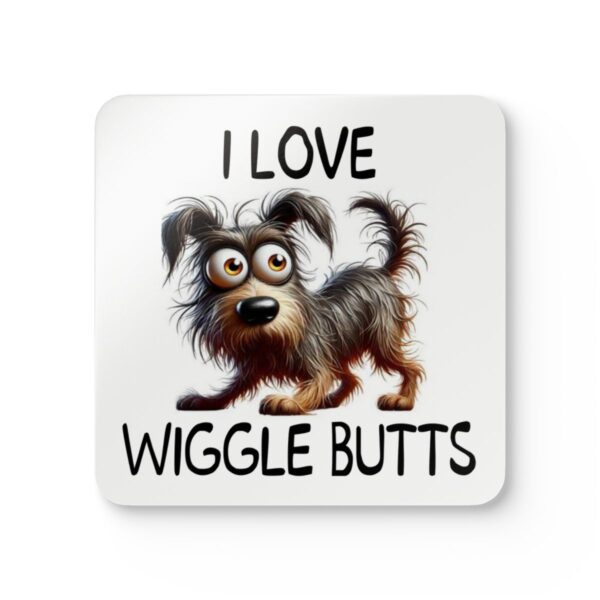 Wiggle Butts Dog Coaster Set - Adorable Corkwood Pet Decor!