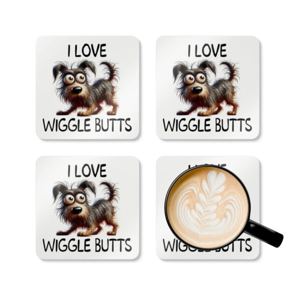 Wiggle Butts Dog Coaster Set - Adorable Corkwood Pet Decor!