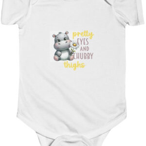 Adorable Infant Bodysuit: Pretty Eyes & Chubby Thighs Charm