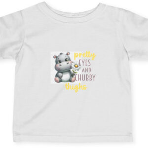 "Infant Jersey Tee: 'Pretty Eyes & Chubby Thighs' - Cute & Comfy!"