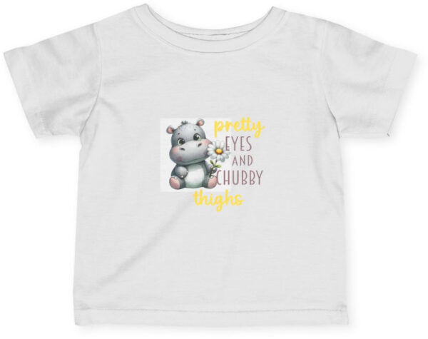 "Infant Jersey Tee: 'Pretty Eyes & Chubby Thighs' - Cute & Comfy!"
