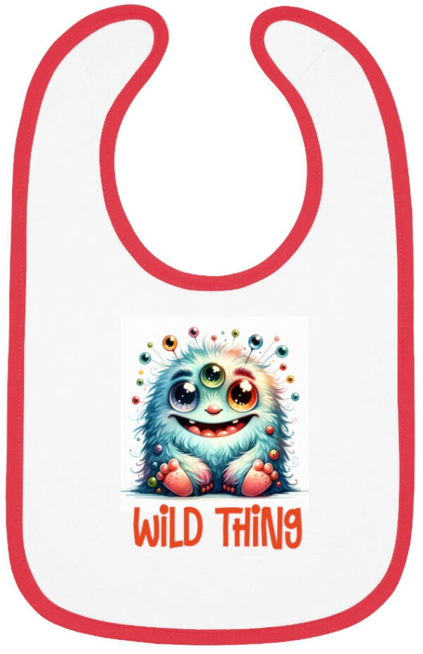 Wild Thing Jersey Baby Bib: Keep Mealtime Fun & Mess-Free!