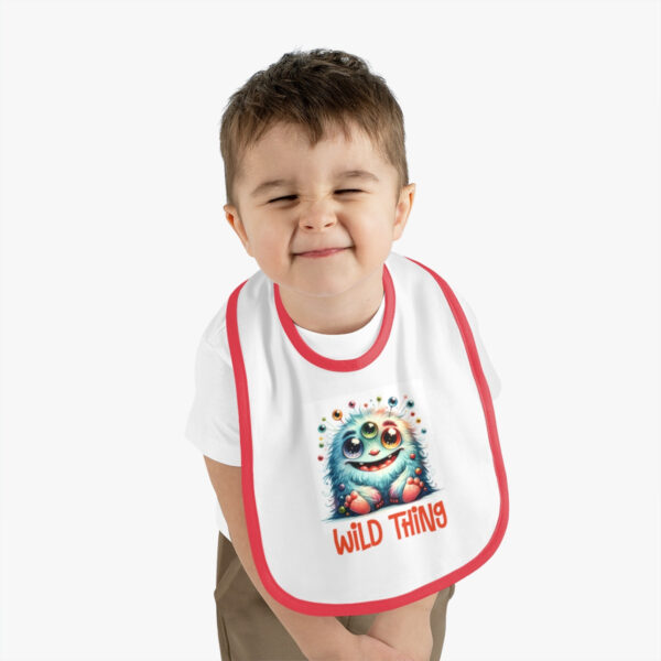 Wild Thing Jersey Baby Bib: Keep Mealtime Fun & Mess-Free!