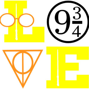 "Yellow Hufflepuff Love Decal Sticker - Harry Potter Magic!"