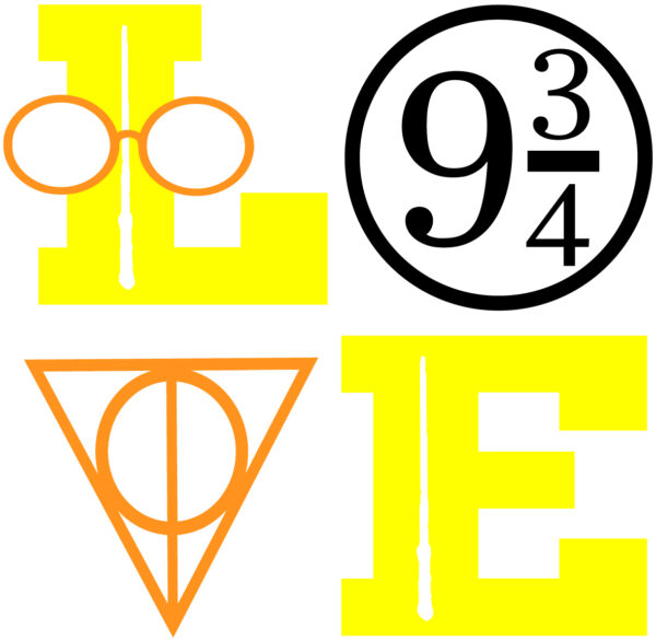 "Yellow Hufflepuff Love Decal Sticker - Harry Potter Magic!"