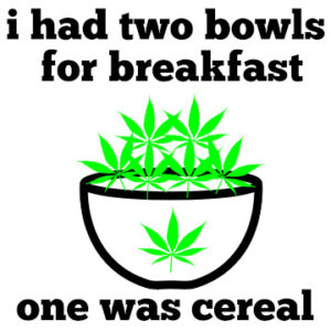 "Quirky Cannabis Breakfast Decal Sticker - 2 Bowls, 1 Cereal!"