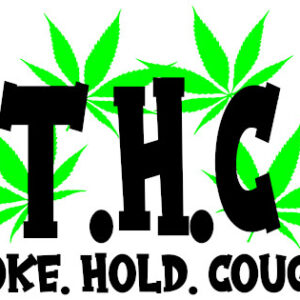 "Cannabis THC Decal Sticker - Bold Style by Toke Hold Cough