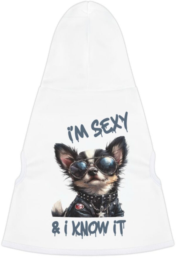 "Stylish 'I'm Sexy & I Know It' Dog Hoodie – Fun & Fashionable!"