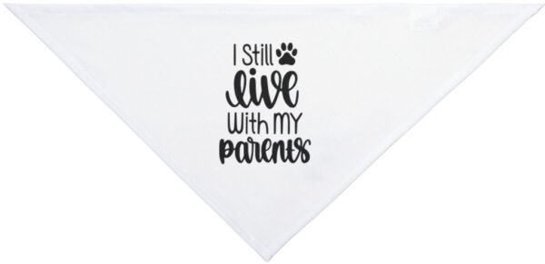 "Dog Bandana: 'I Live with My Mom' - Cute & Funny Pet Accessory"