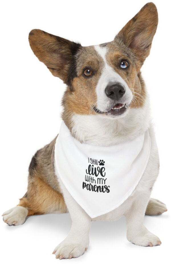 "Dog Bandana Collar: 'I Live With My Mom' - Cute & Stylish!"