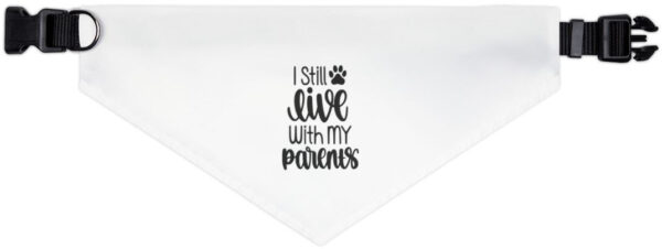 "Dog Bandana Collar: 'I Live With My Mom' - Cute & Stylish!"