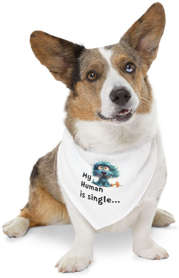 "Dog Bandana Collar: 'My Human is Single' – Paw-some Attention Grabber!"