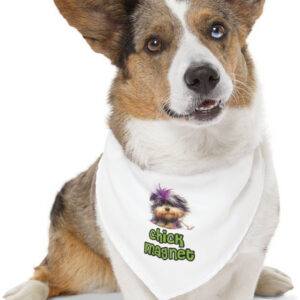 "Chick Magnet Dog Bandana Collar: Turn Heads with Style!"