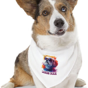 "Charming Pup Bandana Collar: 'Ladies Man' Style for Stylish Dogs"