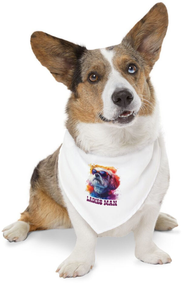 "Charming Pup Bandana Collar: 'Ladies Man' Style for Stylish Dogs"