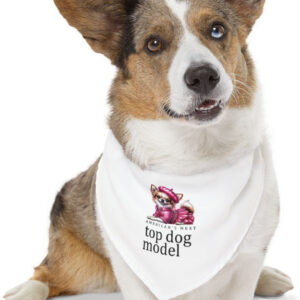 "Next Top Dog Model: Stylish Bandana Collar for Trendy Pups"