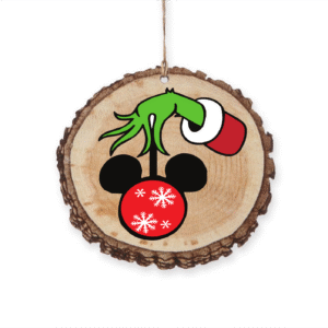 Grinch Holding Mickey Mouse Christmas Ornament - Whimsical Holiday Decor for Disney Fans