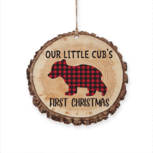 Personalized 'Our Little Cub's First Christmas' Ornament - Perfect Keepsake for Baby's First Holiday