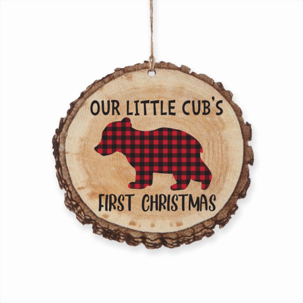 Personalized 'Our Little Cub's First Christmas' Ornament - Perfect Keepsake for Baby's First Holiday