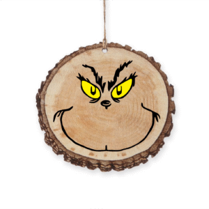 Grinch Smiling Face Christmas Ornament - Festive Holiday Decor for a Whimsical Touch
