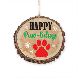 "Happy Pawlidays Christmas Ornament | Festive Pet-Themed Holiday Decor"