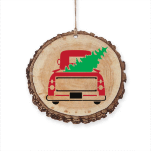 Vintage Red Truck Christmas Ornament with Tree - Classic Holiday Decor