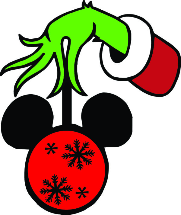 Grinch Holding Mickey Mouse Christmas Ornament - Whimsical Holiday Decor for Disney Fans