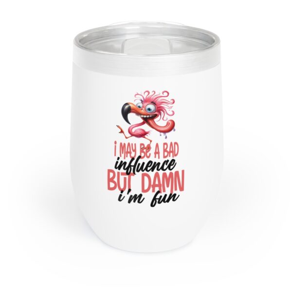 Chill Wine Tumbler - Fun Flamingo Design, Perfect for Parties, Outdoor Events, Gifts, and Celebrations
