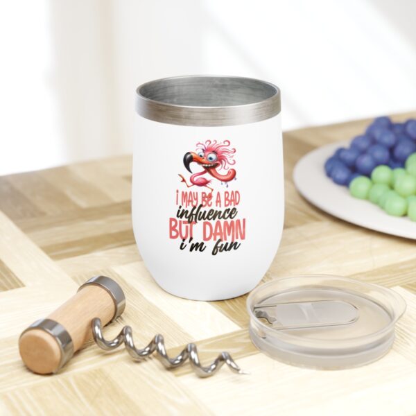 Chill Wine Tumbler - Fun Flamingo Design, Perfect for Parties, Outdoor Events, Gifts, and Celebrations
