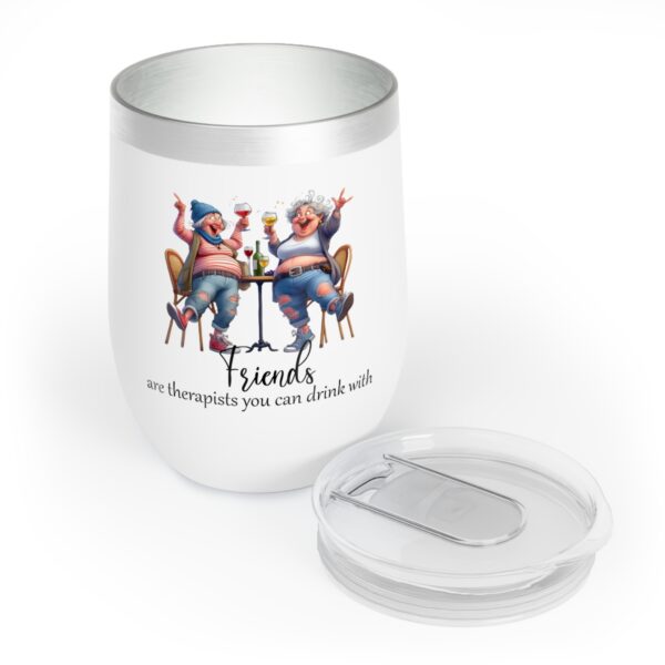 Friends Wine Tumbler, Chill Drinkware, Fun Gifts for Friends, Birthday, Celebration, Relaxing Evenings, Wine Lover's Mug