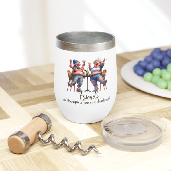 Friends Wine Tumbler, Chill Drinkware, Fun Gifts for Friends, Birthday, Celebration, Relaxing Evenings, Wine Lover's Mug