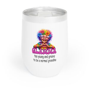 Groovy Grandma Wine Tumbler, Colorful Wine Cup, Funny Gift for Grandma