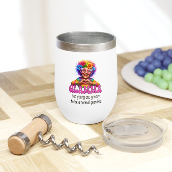 Groovy Grandma Wine Tumbler, Colorful Wine Cup, Funny Gift for Grandma