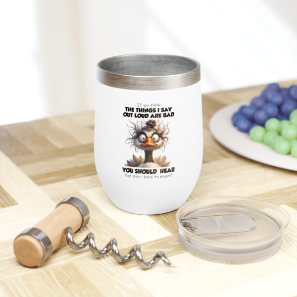 Funny Chill Wine Tumbler, Comical Drinkware for Wine Lovers And Cute Gift for Birthdays
