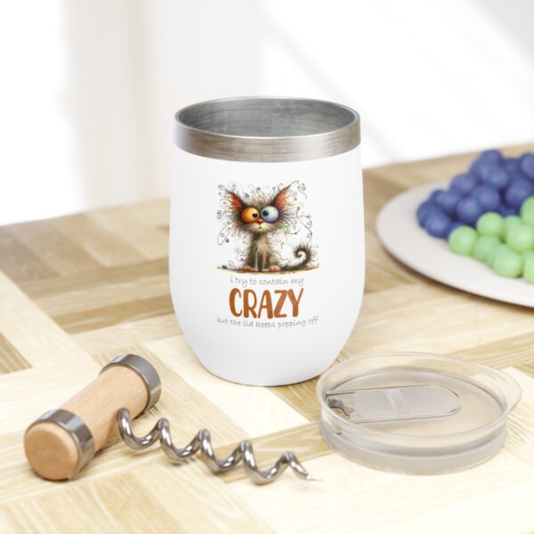 Crazy Cat Lover's Wine Tumbler - Fun Chill Tumbler for Wine Enthusiasts