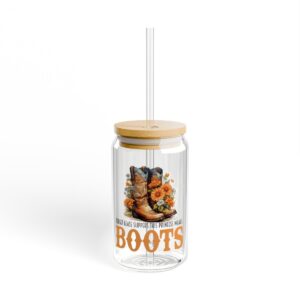 Boots & Blooms Sipper Glass - Garden Party, Camping And Summer Vibes