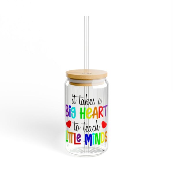 Rainbow Teacher Sipper Glass - Big Heart Little Minds Drinkware