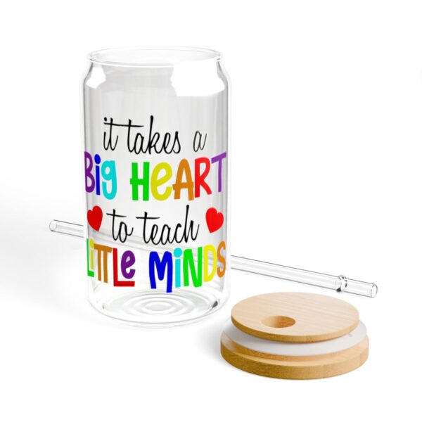Rainbow Teacher Sipper Glass - Big Heart Little Minds Drinkware