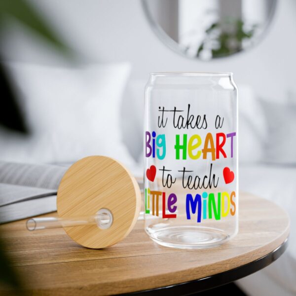 Rainbow Teacher Sipper Glass - Big Heart Little Minds Drinkware